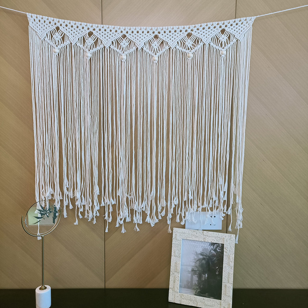 Macrame Wall Hanging, Hanging Wall Tapestry Large Bohemian Wall Decoration Macrame Curtain fringe Backdrop Wall Decor