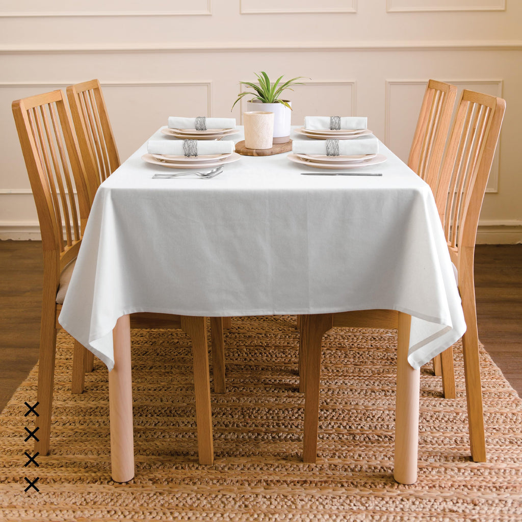 XO Cotton Tablecloth Rectangular 56"x84" White