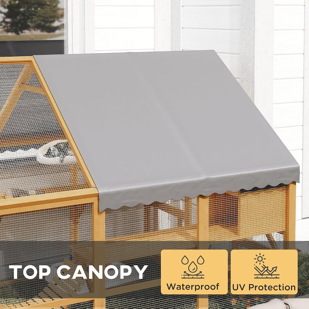 110" L Large Catio Outdoor Cat Enclosure for Multiple Kittens Yellow