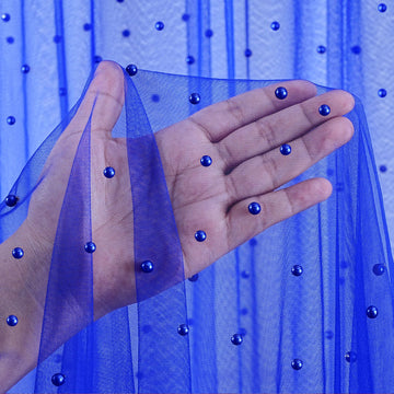 Dark Blue Pearl Tulle Fabric 3 Yard Sheer Mesh Fabric Sewing DIY Crafts for Tutu Skirt Wedding Arch Bridal Veil