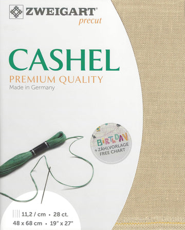 Zweigart Cashel 28 Count Linen Cross Stitch Fabric - Light Mocha