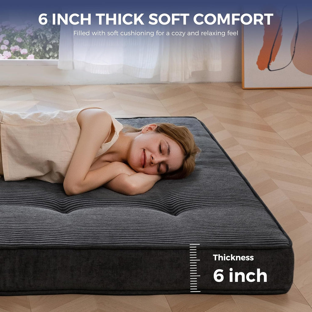 6" Extra Thick Japanese Floor Mattress Futon Mattress