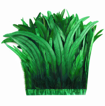 Green Rooster Feather Trim Party Decoration, 10-12inch 2 Yards