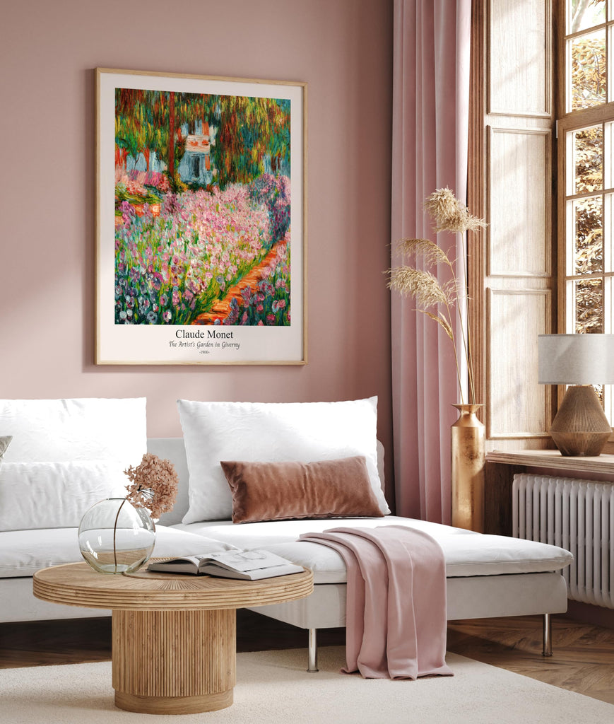 Master Vintage Claude Monet Poster - Retro The Artist's Garden in Giverny Print - Flower Painting - Fine Art