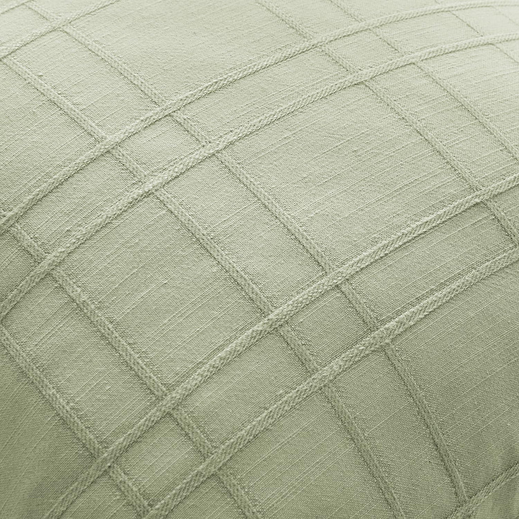 Linen Plaid Pillow Covers Decorative 20x20 Seeding Green