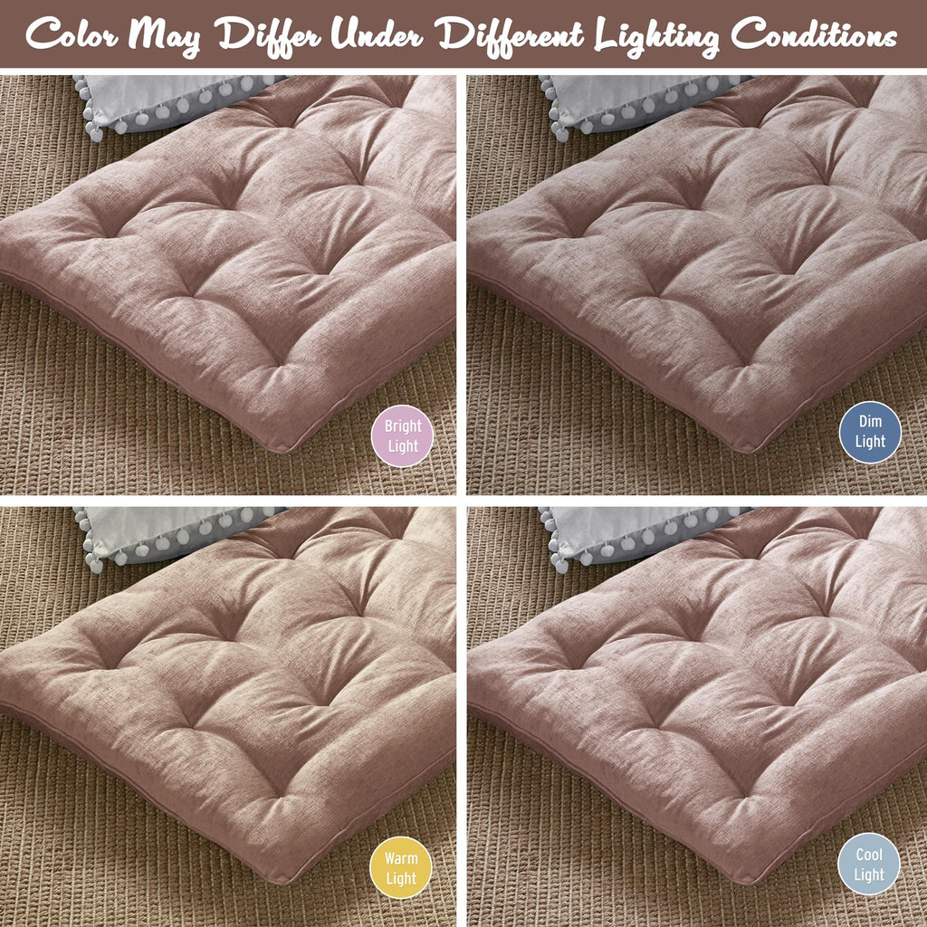 Foldable Lightweight Lounge Floor Pillow 27" x 74" Blush