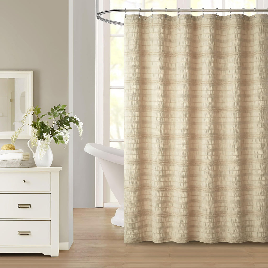 Extra Long Farmhouse Beige Boho 72 x84 Cotton Blend Tufted Fabric Waffle Textured Shabby Chic Rustic Minimalist