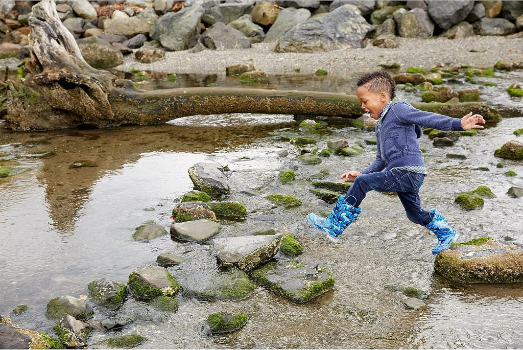 Lighted Waterproof Pull On Rain Boot for Boys and Girls