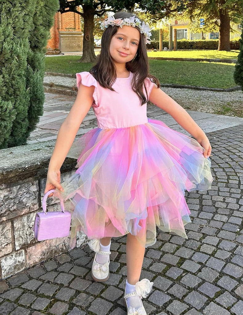 Toddler Tutu Dress Little Girls Irregular Tulle Princess Dresses