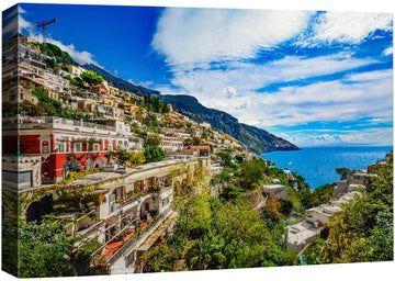 Canvas Print Wall Italian Cityscape on The Sea Architecture & Maps Cities Photography Realism Scenic Colorful