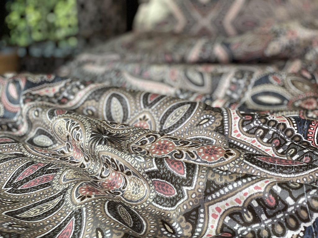 Venetian Damask Bohemian Paisley Duvet Cover Set Boho Chic Watercolor Medallion Egyptian Cotton Sateen Luxury