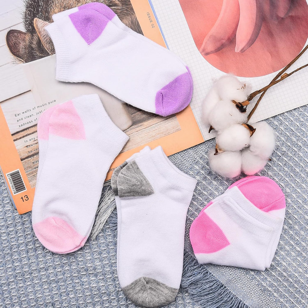 Girls Socks 12 Pairs Low Cut Ankle Socks for Girls Old