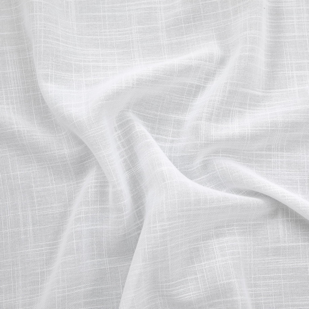 White Curtains 54 Inch Length Farmhouse 2 Panels Tab Top Casual Woven Linen Semi Sheer Short Cafe Tier Curtains Small