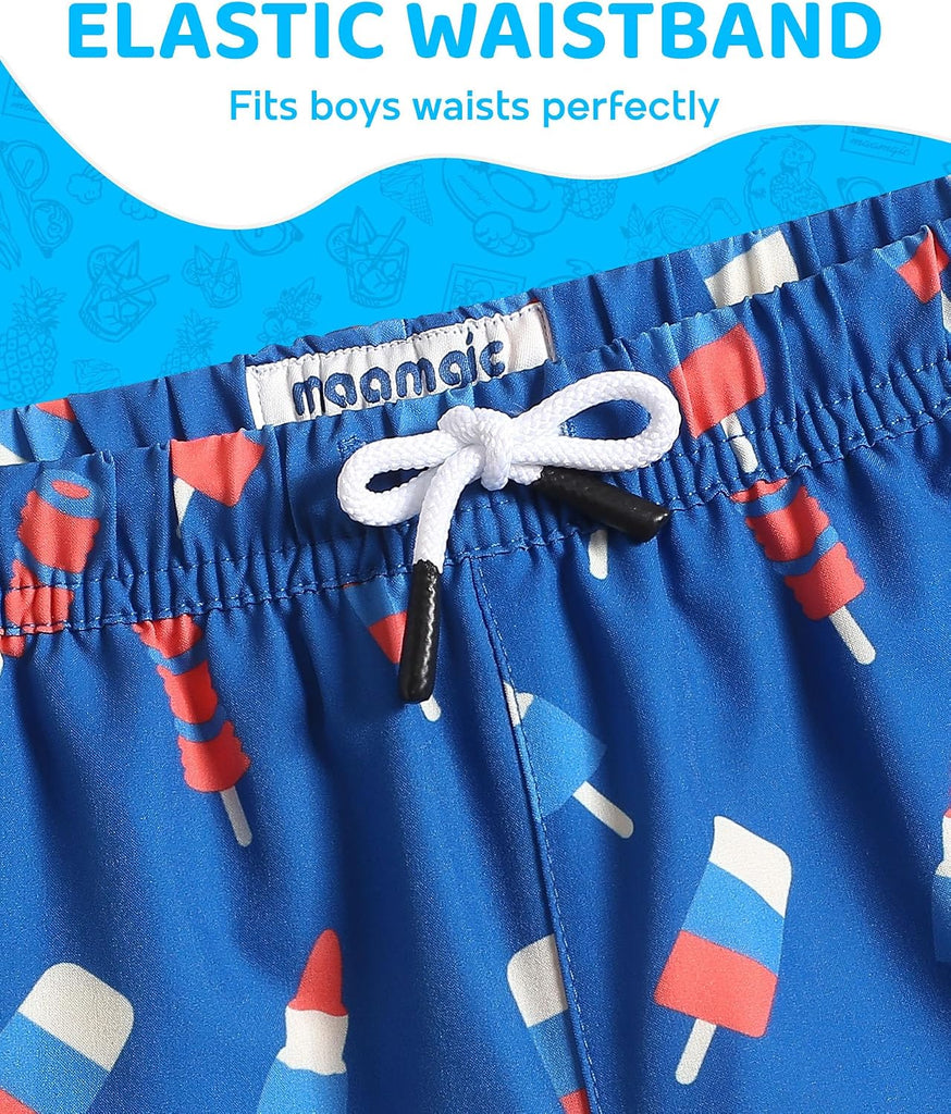Boys Swim Trunks with Compression Liner Way Stretch Bathing Suit