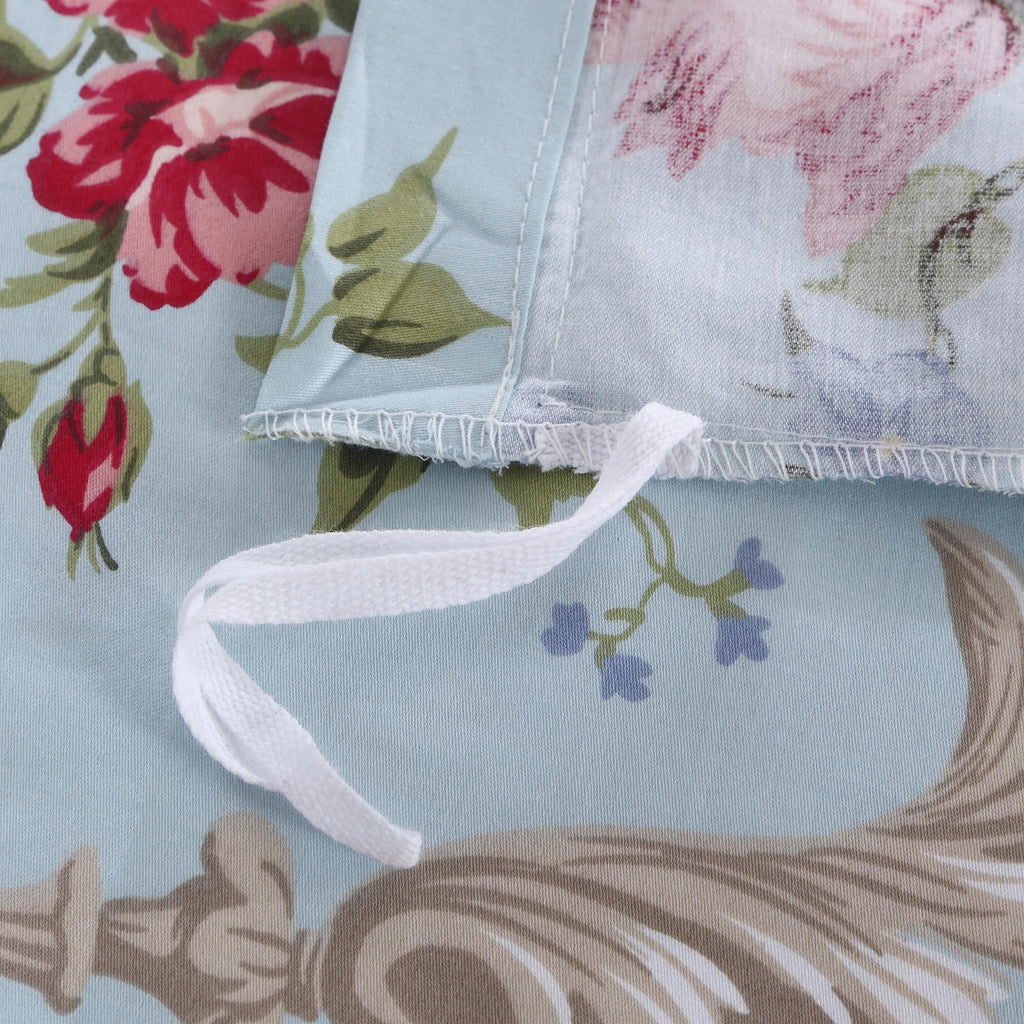 Chic Boho Shabby Floral Classic Luxury Collection Cal King Size 3Pcs Duvet Cover Set Elegant Peony Leaves Bedding
