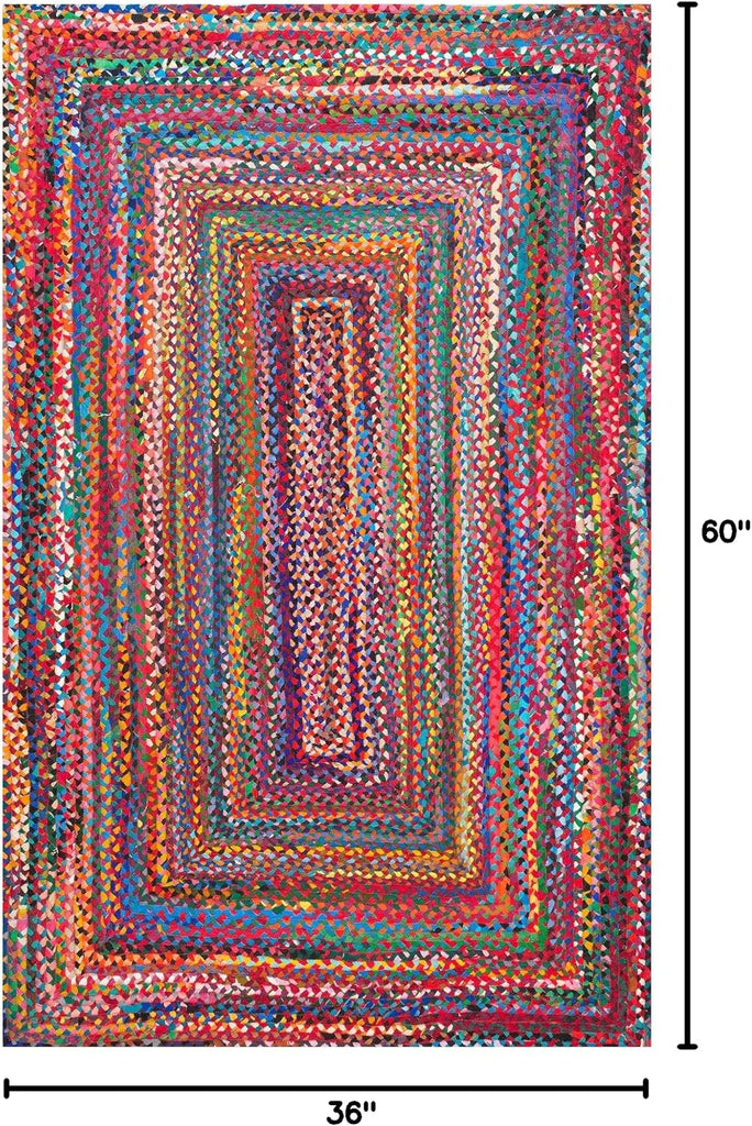Tammara Multicolor Ombre Braided Area Rug, 3' x 5' | Tammara Ombre 3' x 5' Accent Rug Bedroom Dining Room Entryway