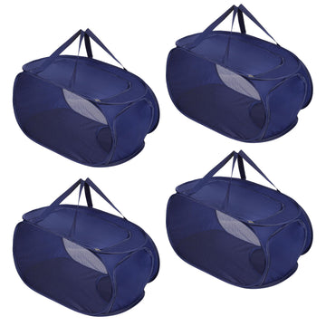 4 Pcs Mesh Popup Laundry Hamper, Opening Laundry Basket, Popup Laundry Basket with Durable Handles, Foldable Pop-up