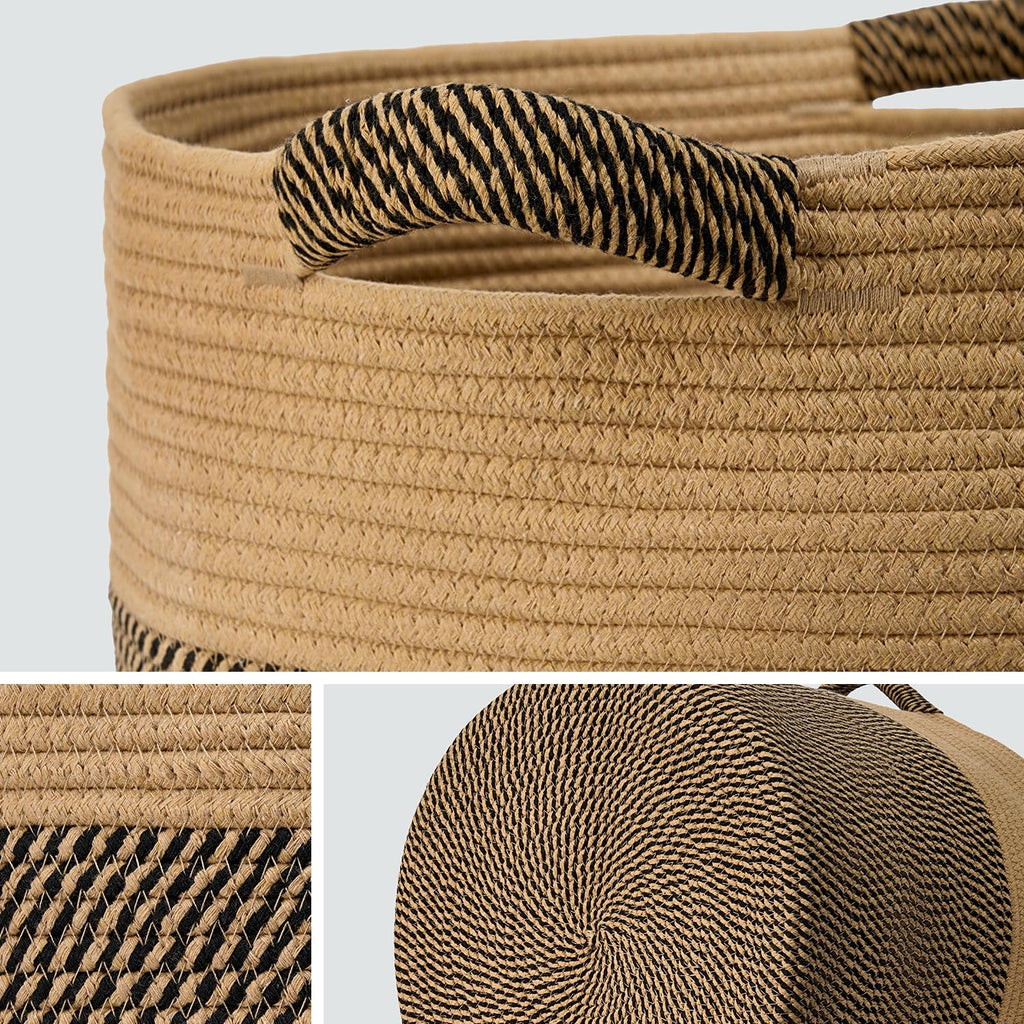 Blanket Basket, Woven Rope Storage Basket