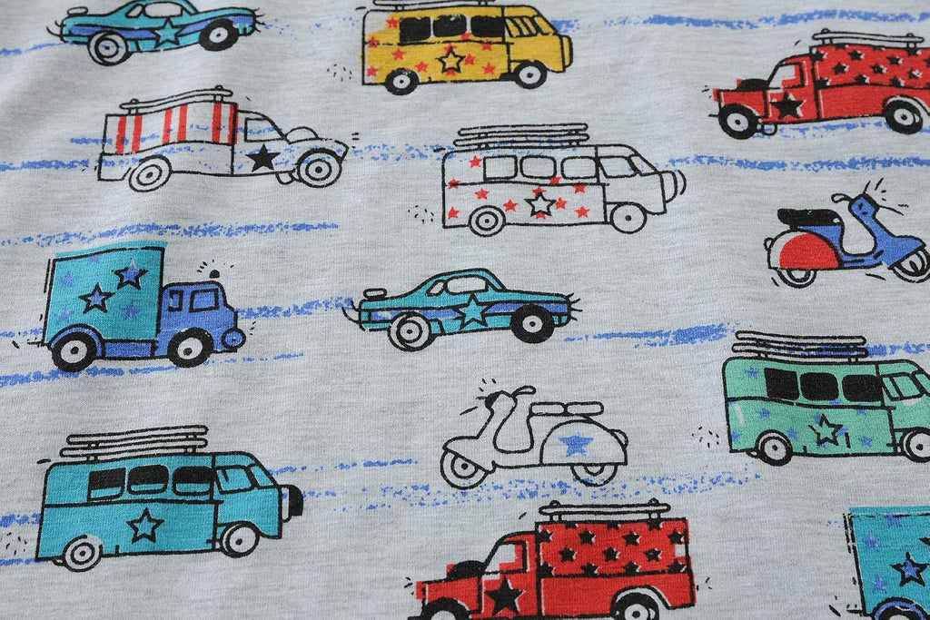 Hand Toddler Boys Pajamas Kids Dinosaur Summer PJS Monster Truck Boy Tractor Jammies Hockey Short Sets