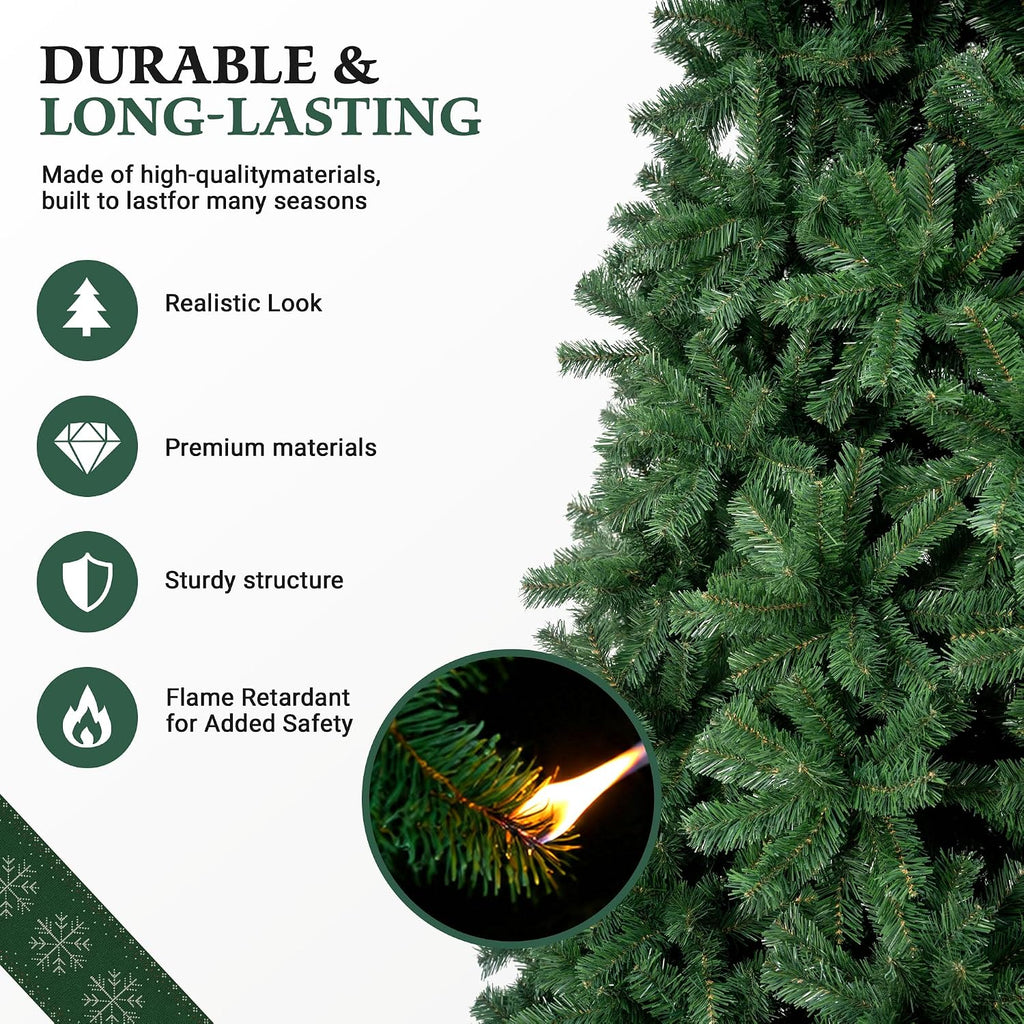 Artificial Christmas Tree, Christmas with Over 4200 Branch Tips and 1200 LED,Artificial Pine Lighted Holiday Tree