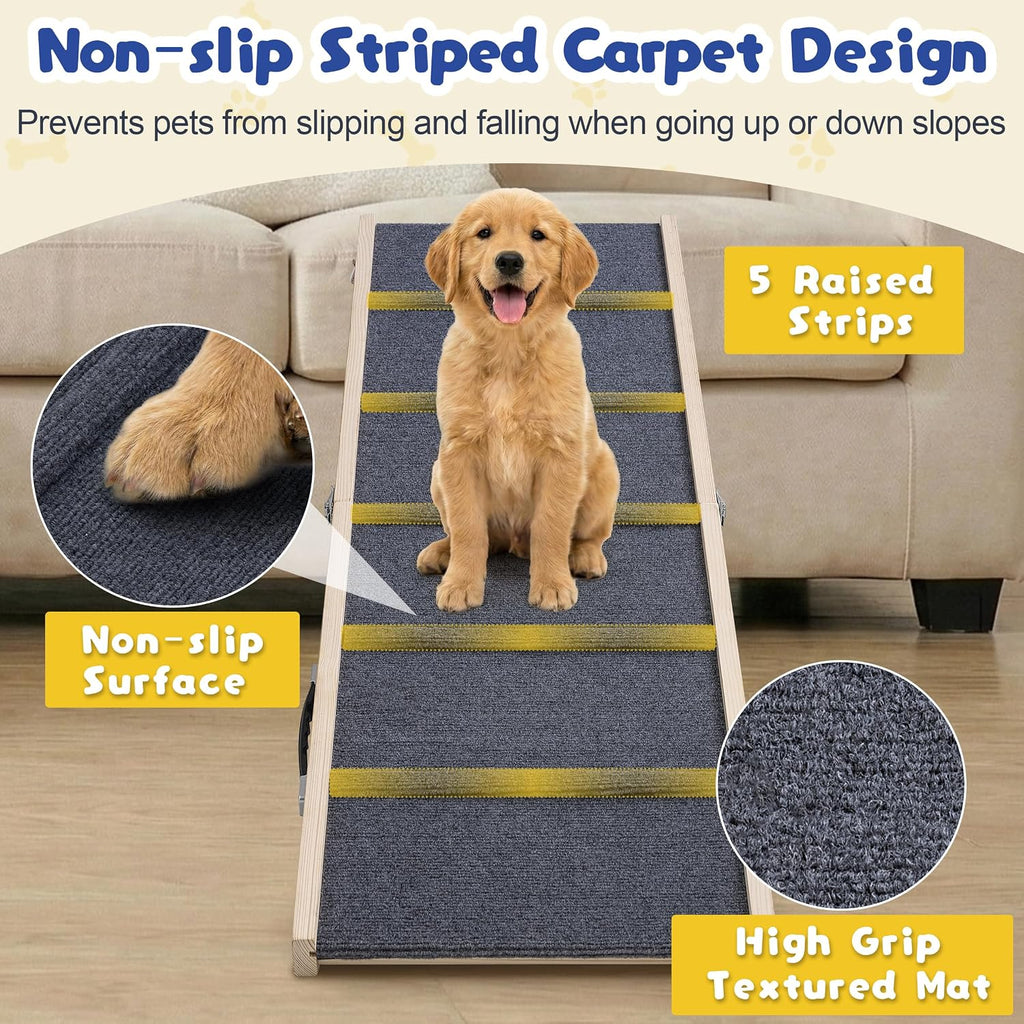 51.2" Long Dog Ramp for High Bed & Couch, Foldable Pet Ramp