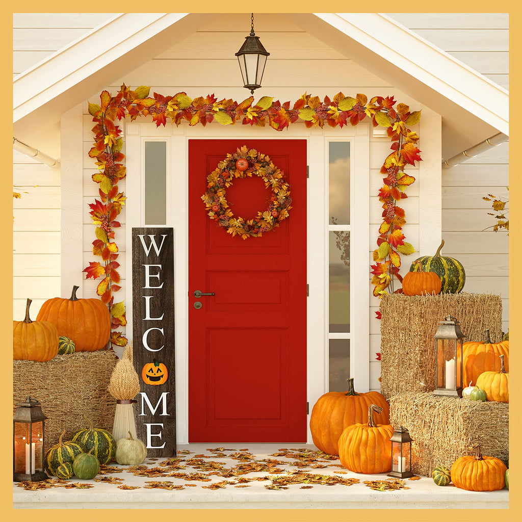 Extra Large 5FT Premium Wooden Interchangeable Welcome Sign for Front Door Porch Sign - 5 ft (58 x 11 Inch) 8