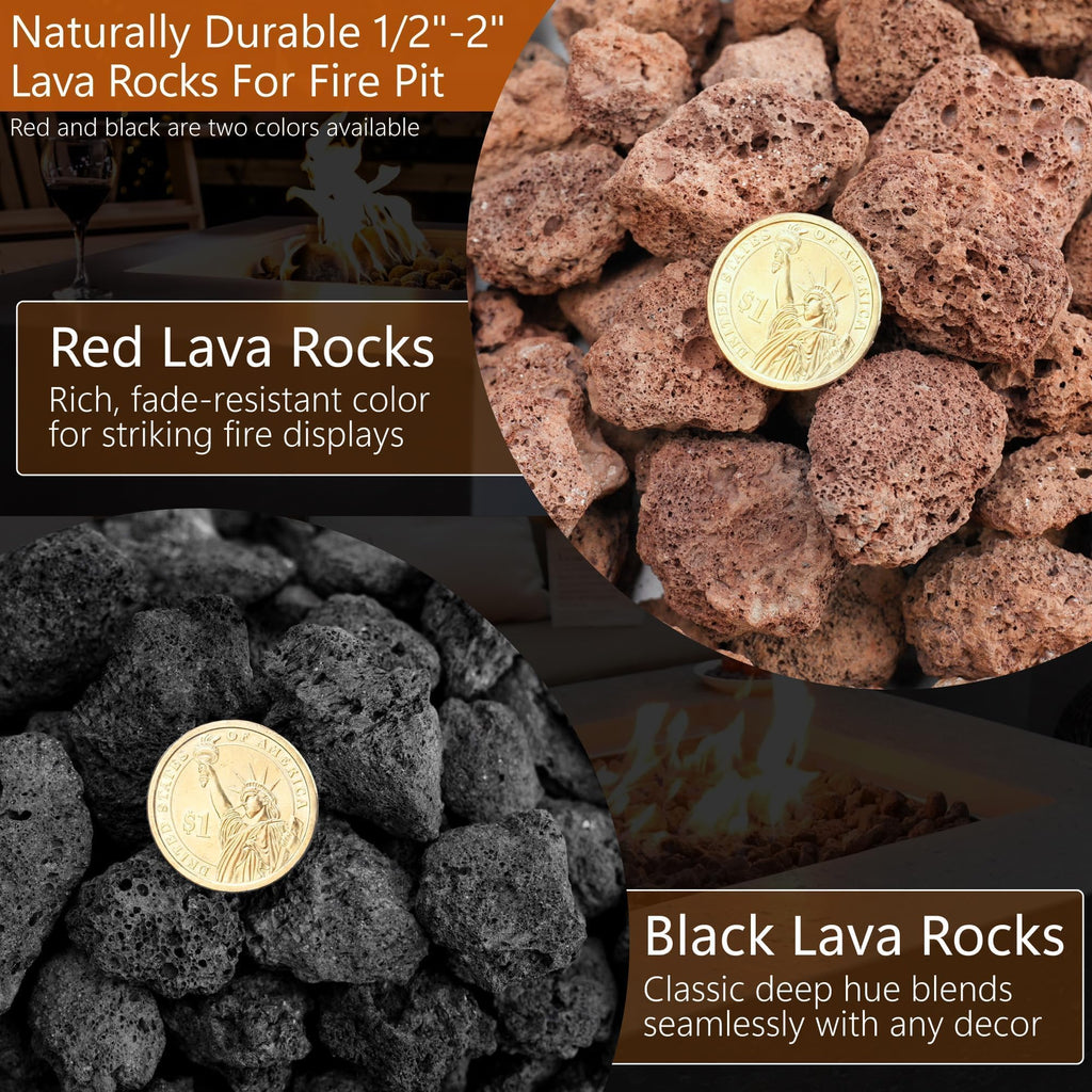 10lb Red Lava Rocks for Fire Pit, Volcanic Rock for Fireplace