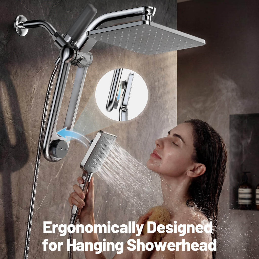 Dual Filtered Rainfall Handheld Showerhead Spray Combo