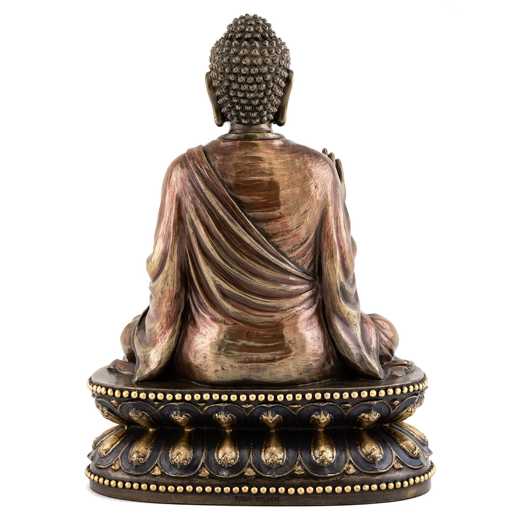 Meditating Shakyamuni Buddha Statue Touching the Earth - The Enlightened One Sculpture in Premium Cold Cast Bronze