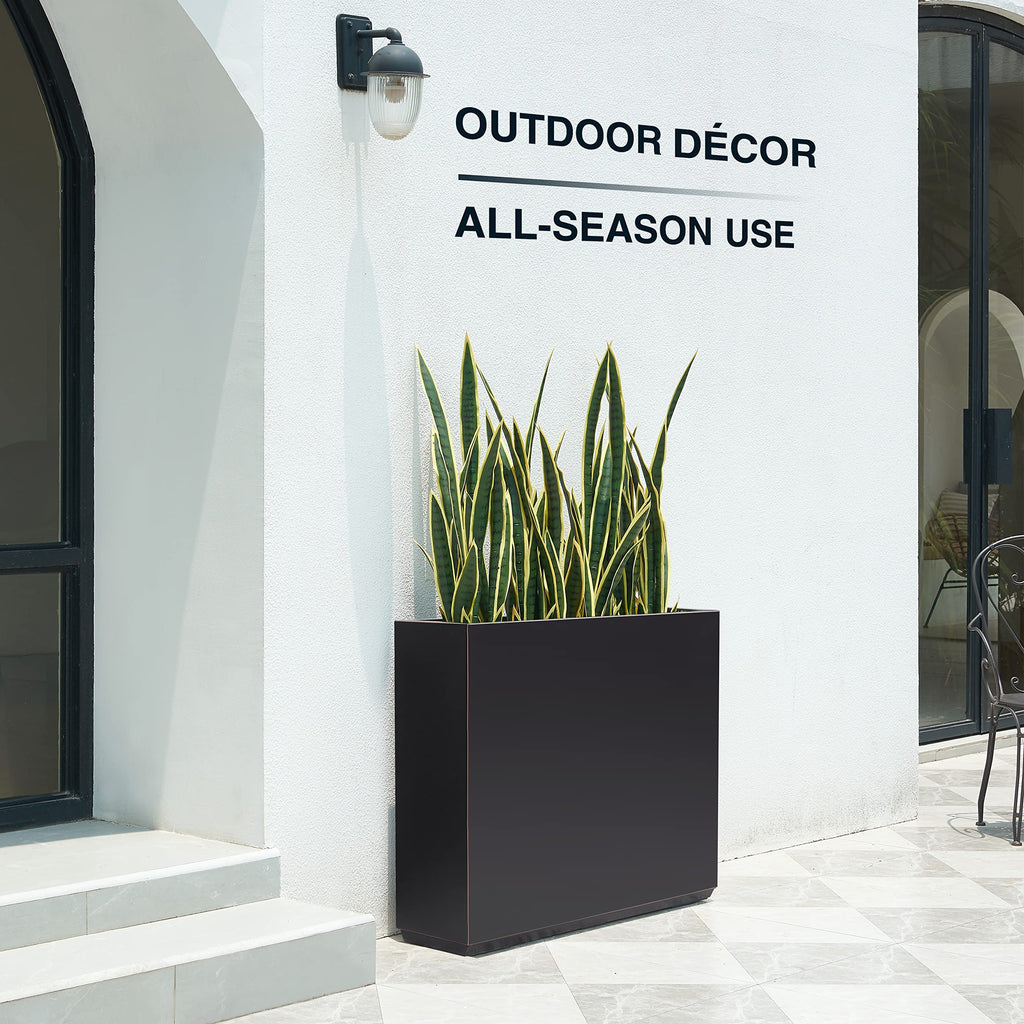 Metallic Heavy Duty Outdoor Planter Box, 38Lx10Wx30H Span Planter