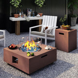 Fire Pit Table Propane Fire Pit 28 Inch 40,000 BTU 2 Piece Gas Fire Pits with Wind Guard Tank Table Glass Rocks Protective Cover, CSA Certified, for - Image 5