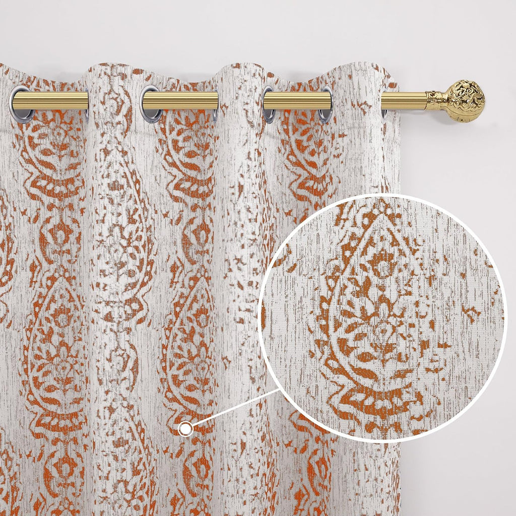 Black Out Curtains 63 Inch Long Windows,Blackout Bohemian Boho Farmhouse Curtains 63 Inch Length 2 Panels Set - Set of 2