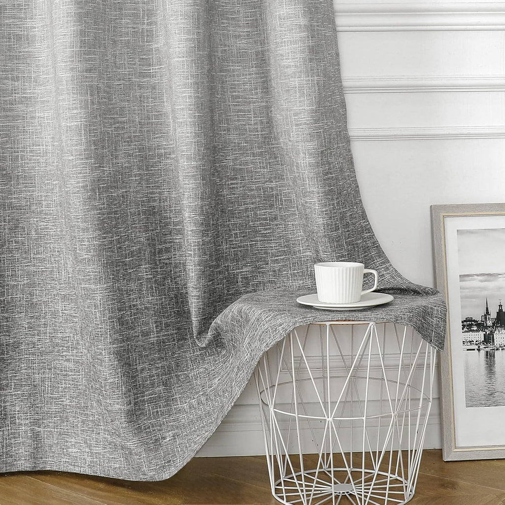 Ombre Full Blackout Curtain Bedroom Drape, Cream White to Gray, 50"Wx63"Lx2