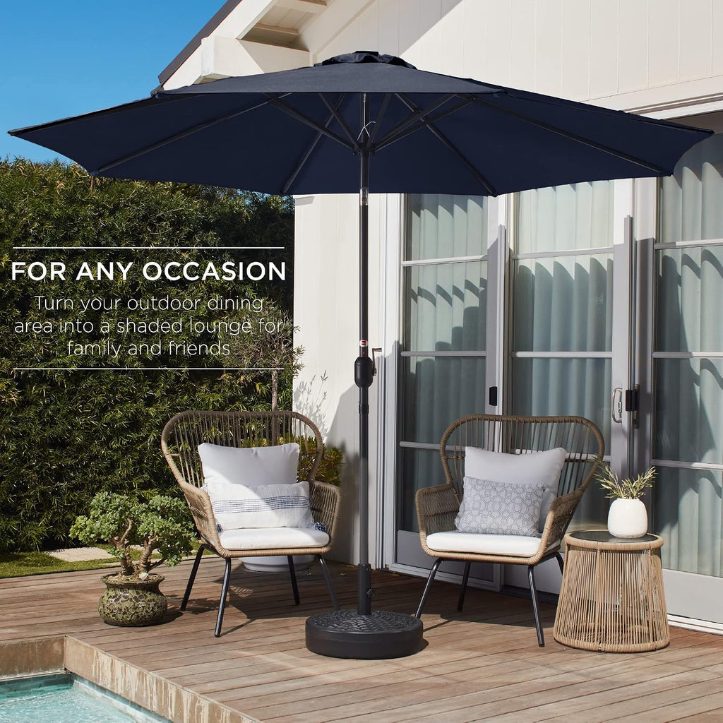 10ft Outdoor Patio Umbrella, Outdoor Table Umbrella, Yard Umbrella, Market Umbrella with 6 Sturdy Ribs, Push Button