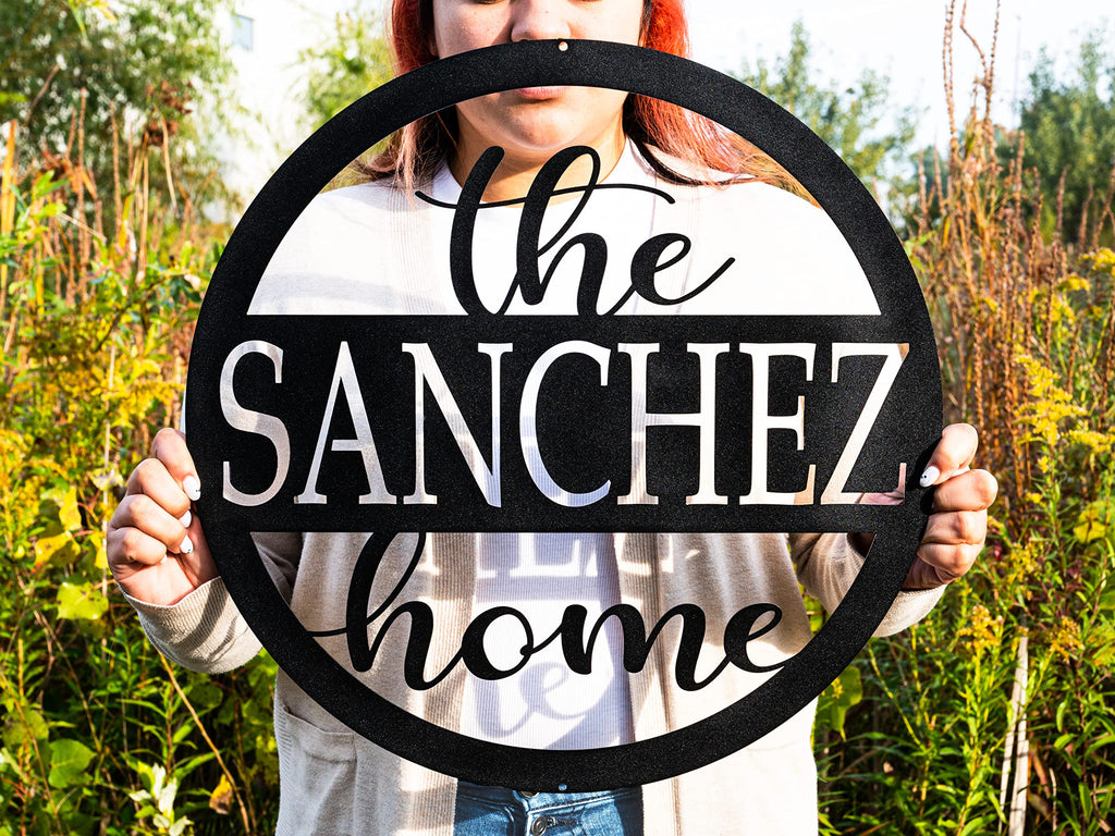 Custom Metal Family Name Welcome Home Sign | Front Door Porch Decor