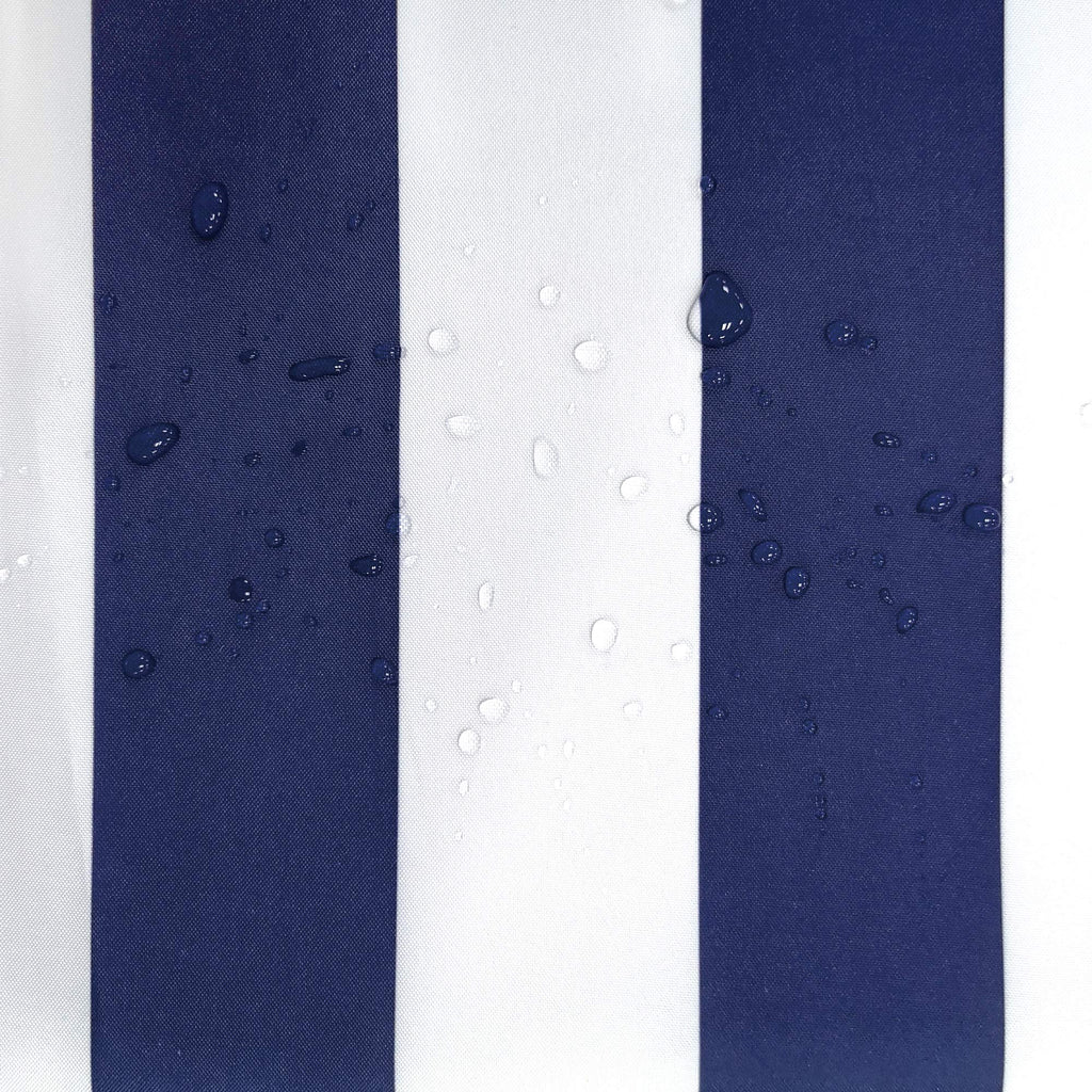 Seaside Stripe Indoor/Outdoor Grommet Curtain Panel - Pair Each 50" x 96" in Indigo