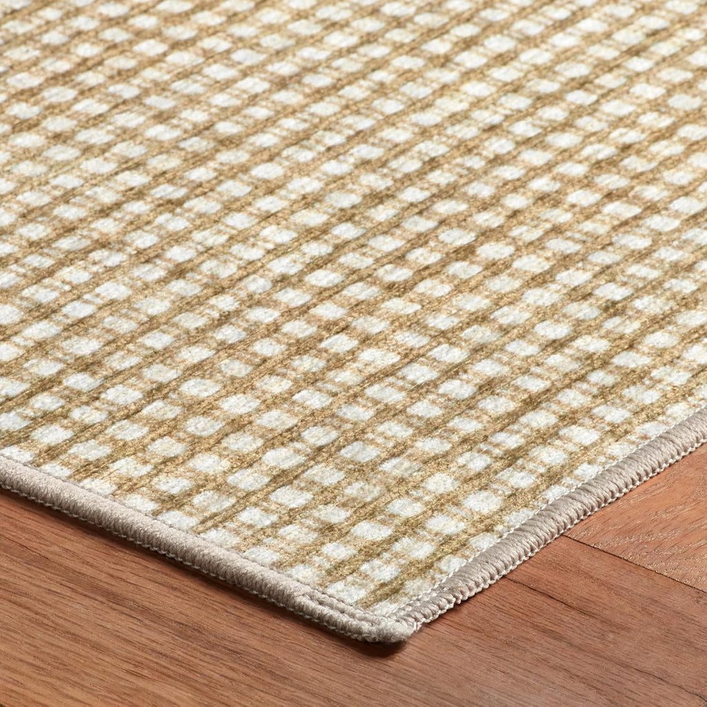 Hartley Natural Plaid Washable Rug
