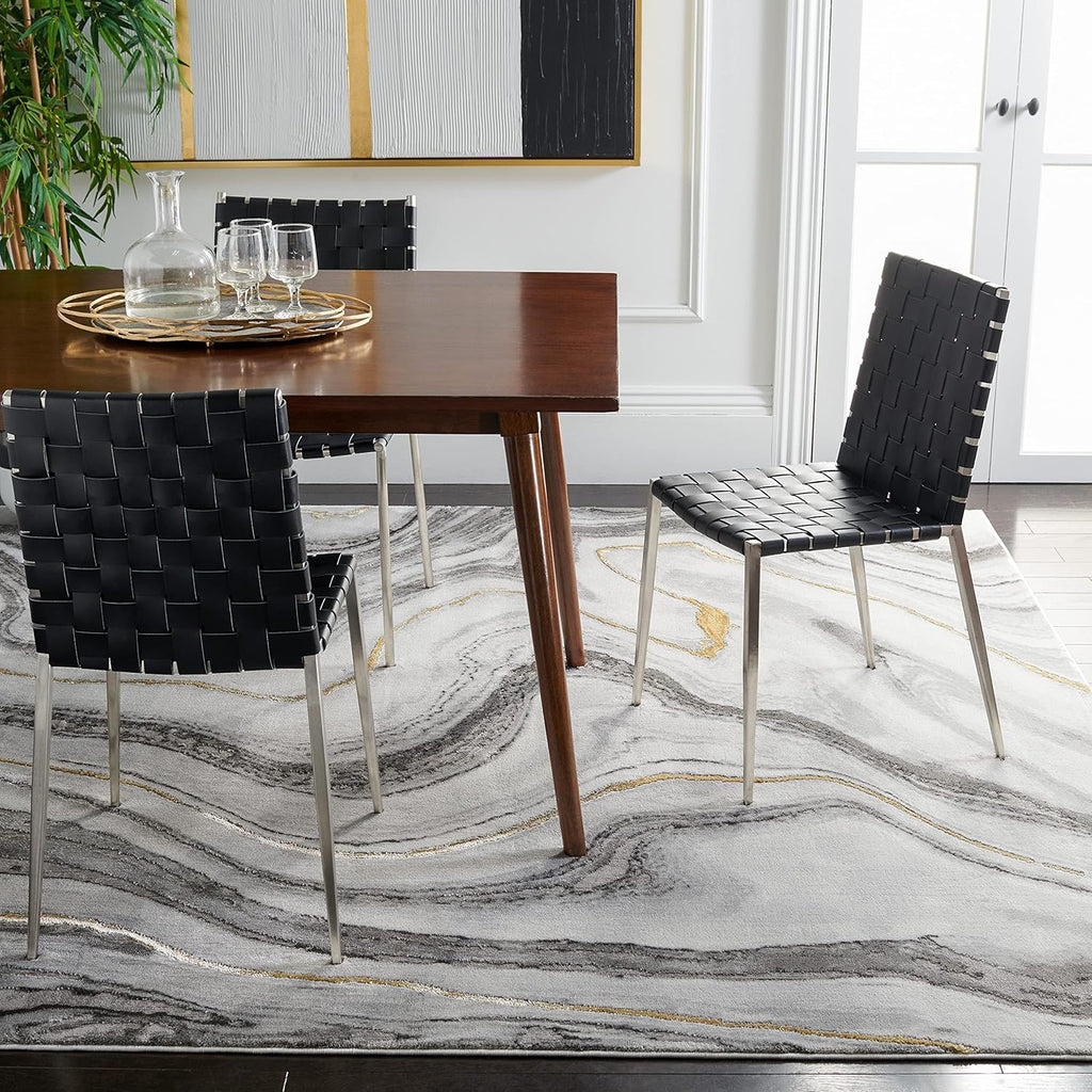 9x12 Craft Collection Area Rug - 9' x 12', Grey & Gold, Modern Abstract Design, Non-Shedding & Easy Care, Ideal for High