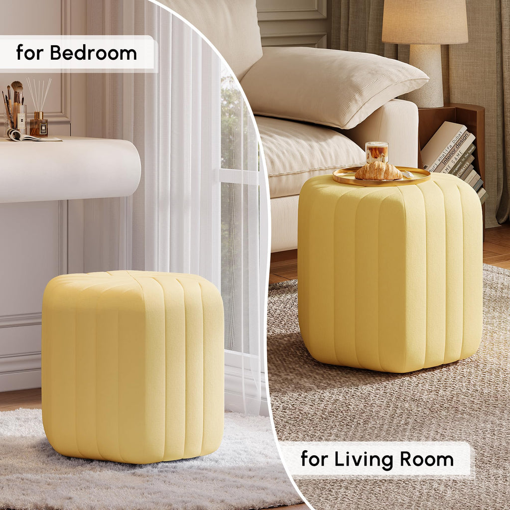 18.5" Hexagonal Pouf Ottoman Upholstered, Velvet Footrest Rest Stools Modern Sofa Footrest Entryway Shoe Changing