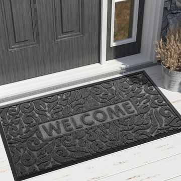 Large Welcome Mat 47x32, Waterproof Non-Slip Outdoor Mats for Front Door Outside Entrance, Low-Profile Entryway Mat