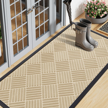 Front Door Mat Outside Entrance, Natural Rubber Doormat, 59x23 Inch