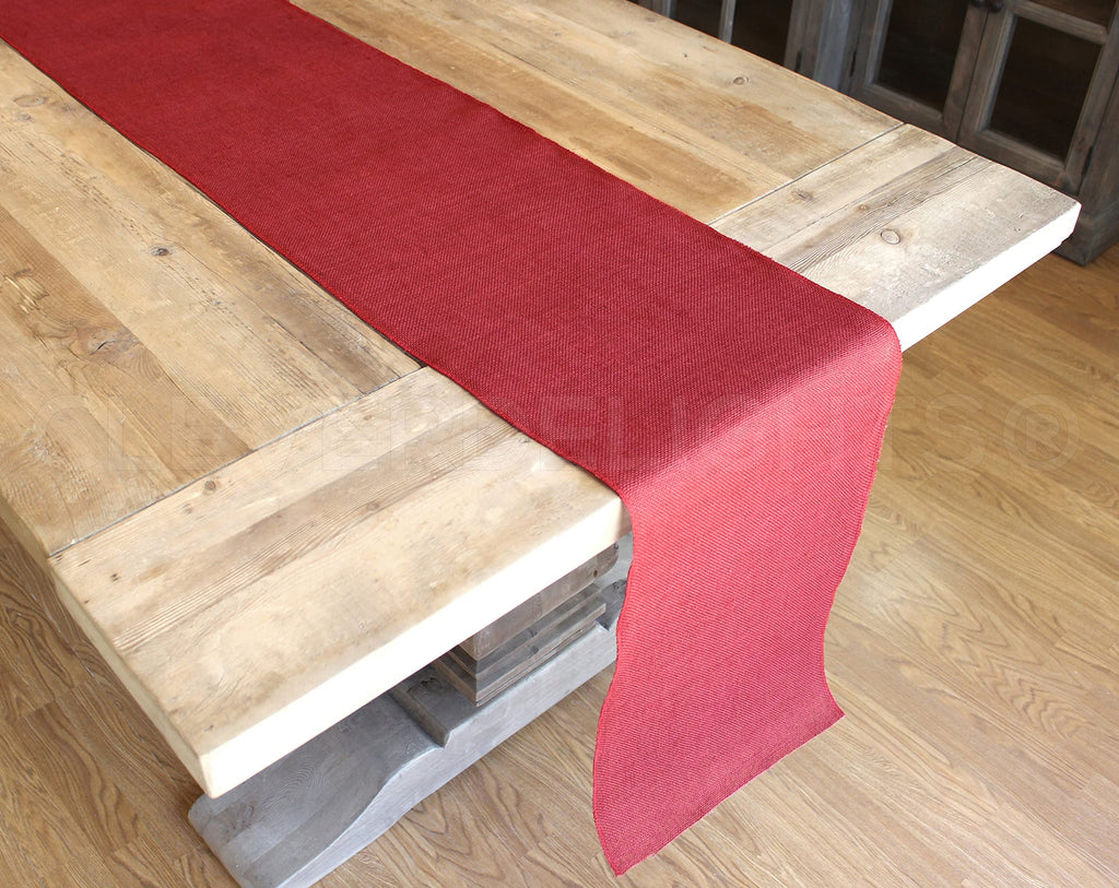 14" Red Burlap Roll - Finished Edges - 10 Yards