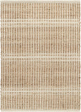 Dash and Albert Arbor Jute Area Rug - 2' x 3' Ivory Stripe Handwoven Accent Rug - Durable, Eco-Frien