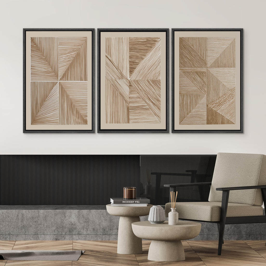 Framed Canvas Print Wall Art Geometric Line