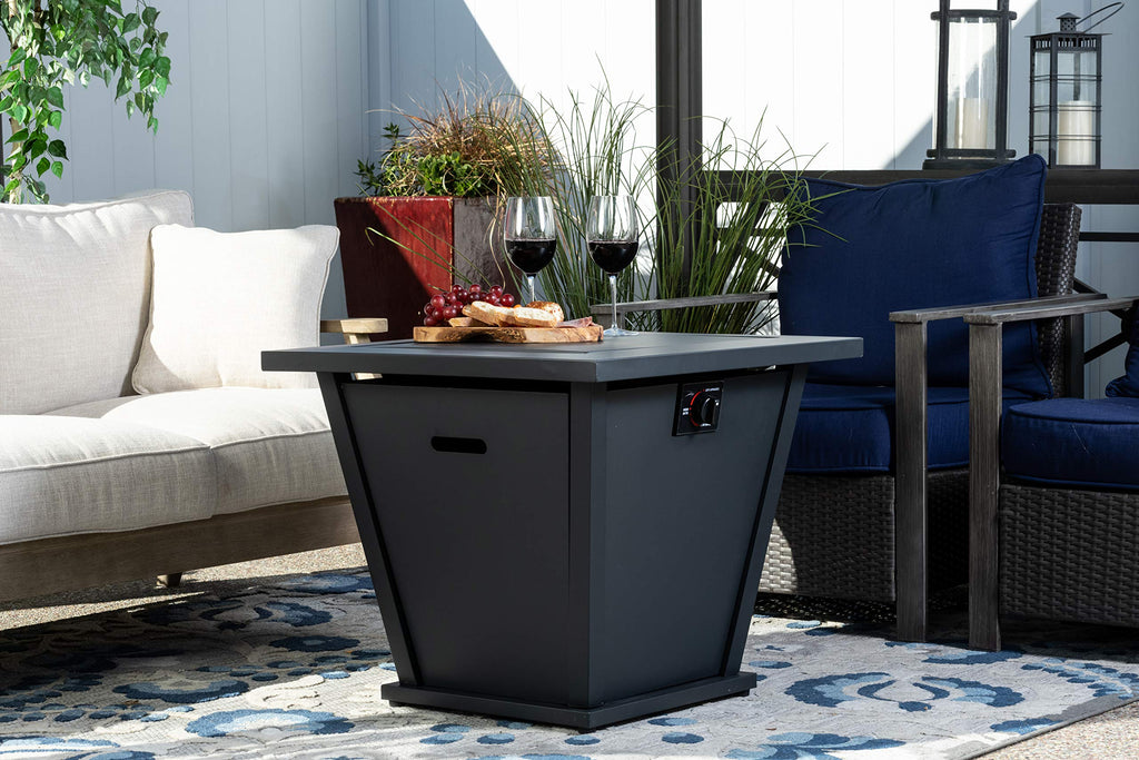 28in Olivera Fire Table, Black
