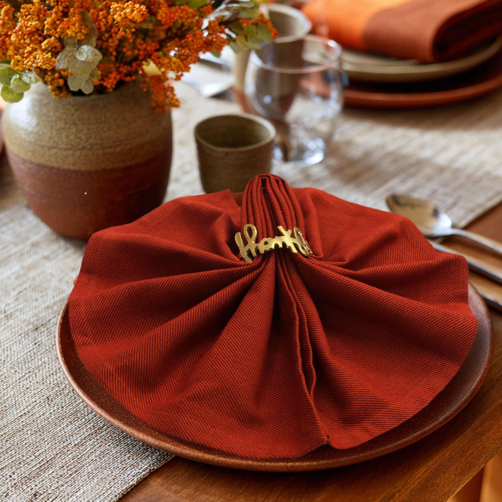 Thanksgiving Cloth Napkins - Set of 12 Soft 100% Cotton Napkin