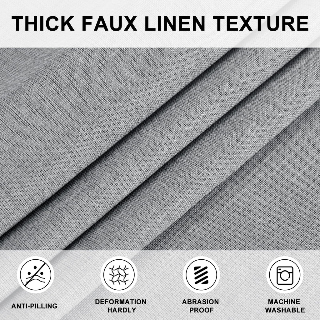 Round Linen Tablecloth 50 Inch Dining Room, Grey