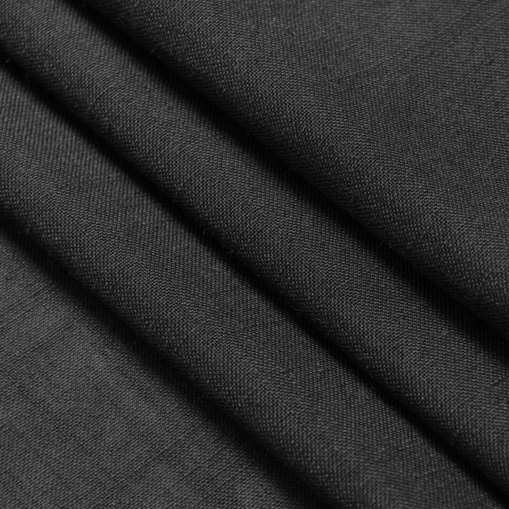 Black Cafe Curtains 48 Inch Length Set 2 Panel Back Tab Pocket Semi Sheer Short Linen Black Curtain Tiers for Small