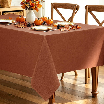 Fall Rectangle Tablecloth for Dining Table Burnt Orange, 60"x120"