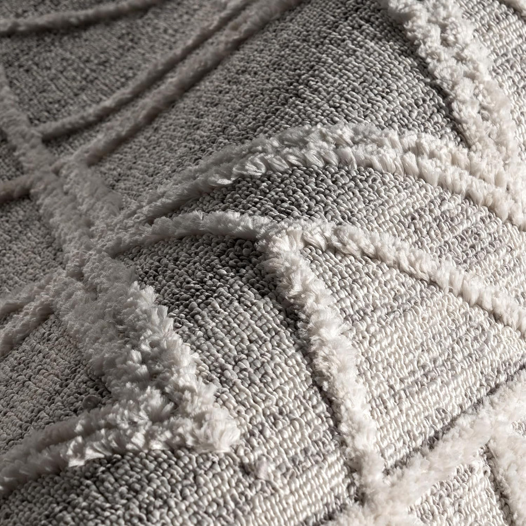 Ansley Light Grey Trellis Power Loomed Area Rug, Oval